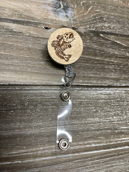 Fish skeleton retractable Badge Reel for ID card
