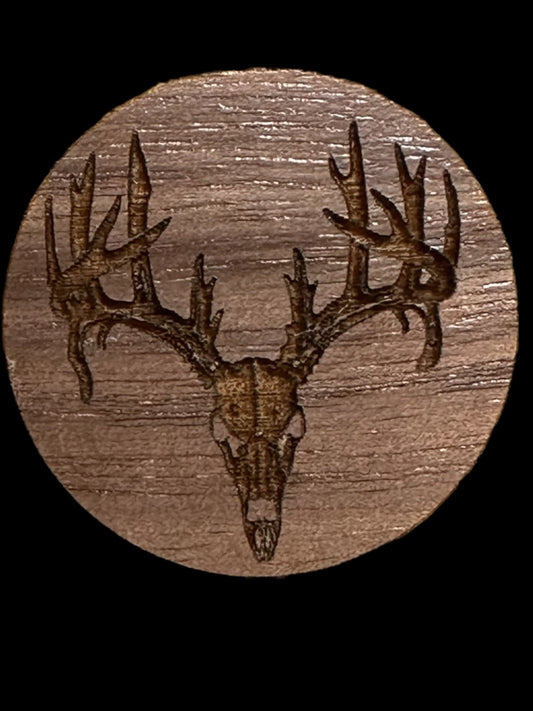 Deer skull retractable badge reel