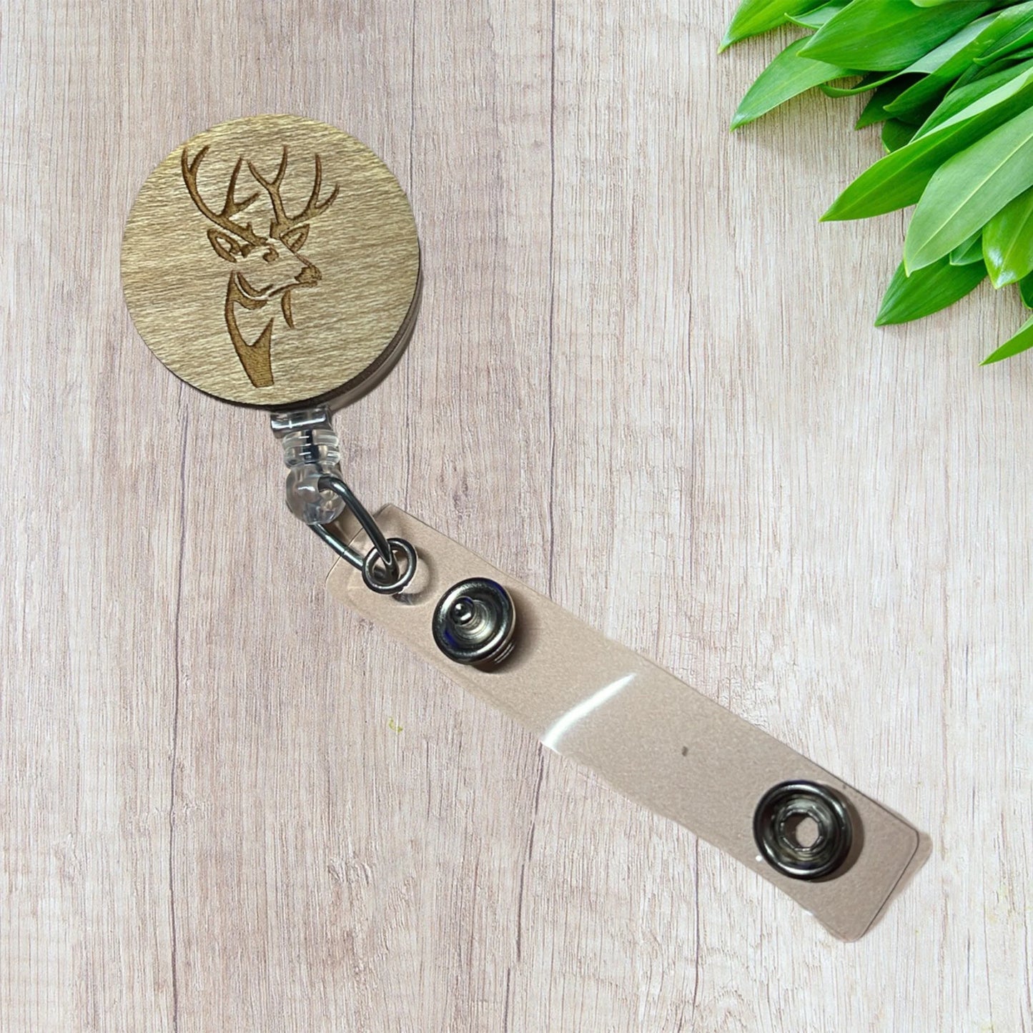 Buck Deer retractable badge reel for ID cards